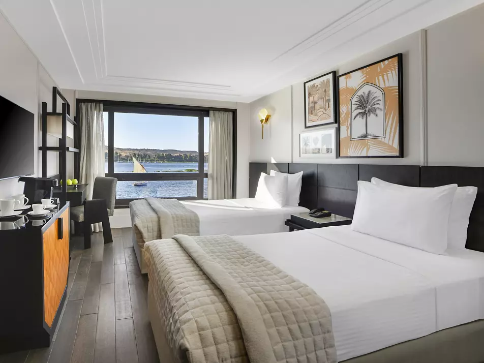 Cabin aboard the Mövenpick MS Sun Ray Nile cruise